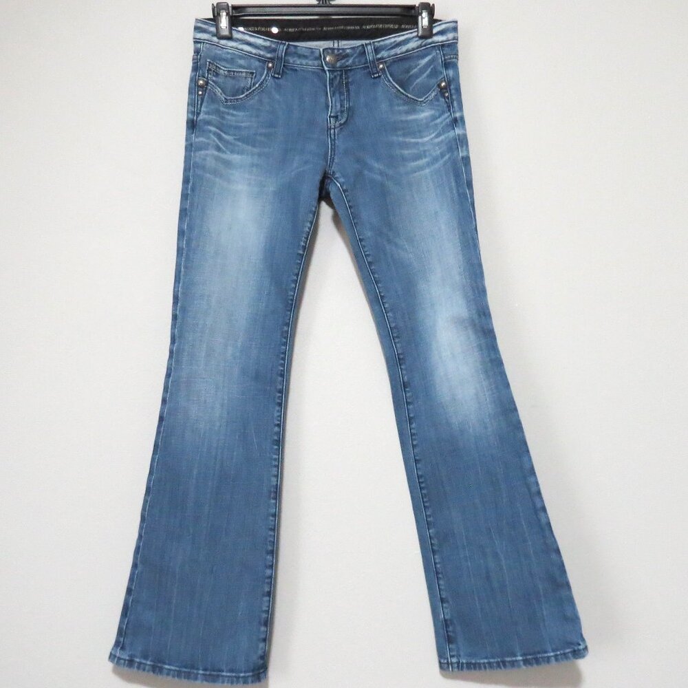 ReRock for Express Bootcut Light Wash Low Rise Distressed Y2K Denim Size 8R